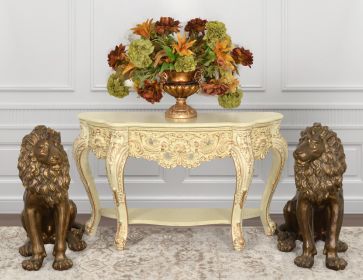 33 Inch Tall Burnished Sitting Lion Set of 2