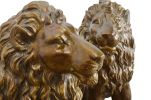 33 Inch Tall Burnished Sitting Lion Set of 2