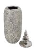 Sterling and Crystal Cylindrical Vase with Lid