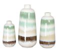 Green Sand Vase Set of 3