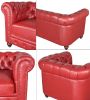 Classic Chesterfield Red Sofa Set of 3