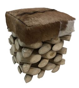 Crosscut Hide Stool