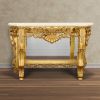 Gold Petticoat Cream Marble Top Console Table