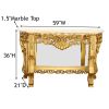 Gold Petticoat Cream Marble Top Console Table