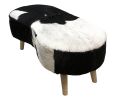 Peanut Bench Natural Hide Black White