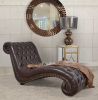 Botswana Dark Brown Micro Leather Chaise