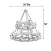 Three Tier Ridge Line 75" Chandelier