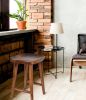 Contoured Seat Suar Wood Counter Stool