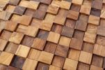 8 Ft Reclaimed Teak Square Mosaic Wall Panel