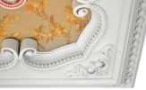 White and Gold Four Leaf Clover Square Chandelier Ceiling Medallion 24in