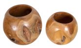 Teak Natural Vases Set of 2