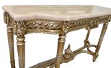 Grand Carved Console with Marble Top 68"W-Platine