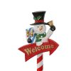 36in Snowman with Welcome Sign