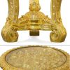 Golden Diamond Pedestal Side Table