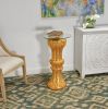 Golden Crystal Pedestal Accent Table