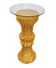 Golden Crystal Pedestal Accent Table