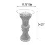 Golden Crystal Pedestal Accent Table