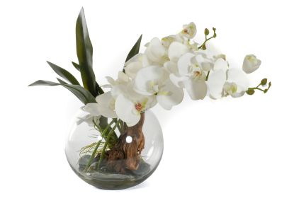 White Orchids Bubble Bowl  