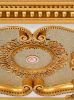 Beige and Gold Clover Square Chandelier Fan Ceiling Medallion