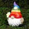 1pc Garden Rainbow Gnome Resin Statue