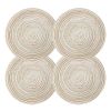 4 Pc Beige Round Placemats