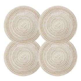 4 Pc Beige Round Placemats