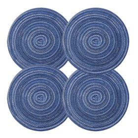 4 Pc Blue Woven Ramie Placemats