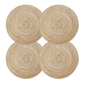 4 Pcs Gold Woven Ramie Placemats