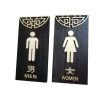 One Pair Signpost Department Creative Sign Doorplate Warning Sign Wooden Public Notice Sign Toilet Symbol