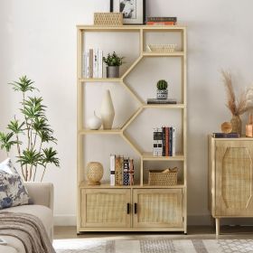 Rattan 5 Tier Bookshelf