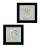 "Coral Seahorse Collection" 2-Piece Vignette By Cindy Jacobs, Ready to Hang Framed Print, Black Frame