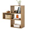 Convex Bookshelf 3-Shelf Open Bookcase Room Organizer with Anti-Toppling Device