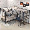 L-Shaped Twin over Twin Bunks w/ Twin Loft