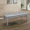 1pc Modern Glam Silver Finish Cushioned Bench