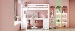 All-In-One Desk, Twin Loft Bed & Storage Unit