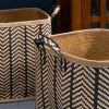 Square Palm Leaf Woven Wicker Storage Baskets