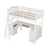 All-In-One Desk, Twin Loft Bed & Storage Unit