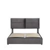 Upholstered Platform bed with a Hydraulic Storage System, Full size