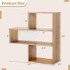 Convex Bookshelf 3-Shelf Open Bookcase Room Organizer with Anti-Toppling Device