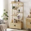 Rattan 5 Tier Bookshelf