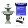 Outdoor Concrete Water Fountain with Submersible Electric Pump