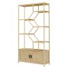 Rattan 5 Tier Bookshelf