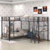 L-Shaped Twin over Twin Bunks w/ Twin Loft