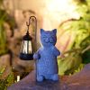 Solar Statue Cat Figurine