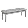 1pc Modern Glam Silver Finish Cushioned Bench