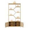 Rattan 5 Tier Bookshelf