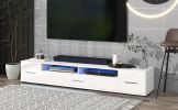 Minimalist Design 90" TV stand w/ Color Changing LED Light