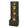 Concrete Modern Water Fountain with LED Lights