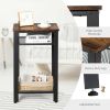 Simple Modern Style 3-Tier Industrial Side End Telephone Table Tall Nightstand