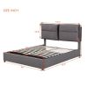 Upholstered Platform bed with a Hydraulic Storage System, Full size